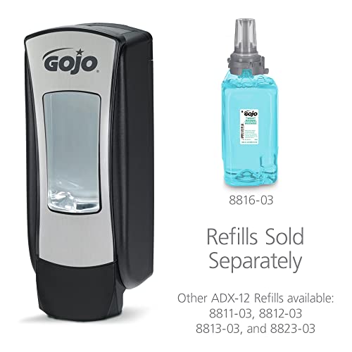 Image of GOJO ADX-12 Push-Style Foam Soap Dispenser, Chrome /Black, for 1250 mL GOJO ADX-12 Soap Refills (Pack of 1) - 8888-06