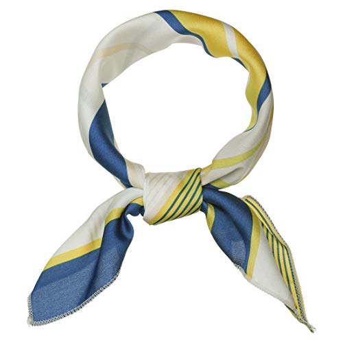 Allegra K 50cm Small Stripe Print Square Neck Wrap Scarves Head Scarf Kerchief Neckerchief Bandana for Women