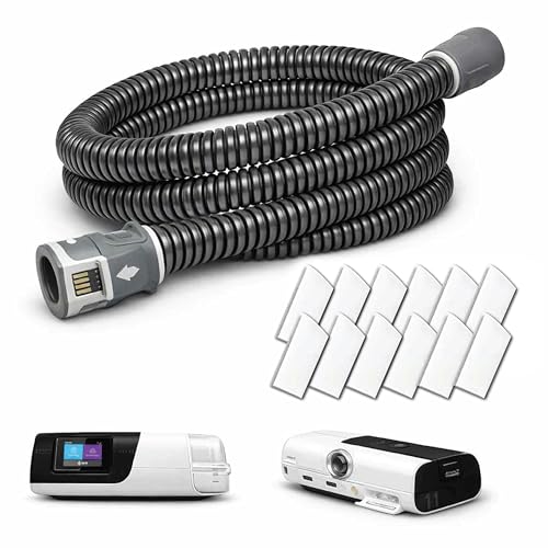 ZURNMED Climate-Line CPAP Hose Airsense 11 Tubing & AirCurve 11 (6.5 ft / 2 m) 12 Replacement Filters Flexible Leak-Free CPAP Tubing Replacement Hoses for Restful Sleep (S11 Models Only)