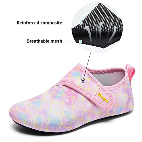Racqua Boys Girls Swim Shoes Kids Beach Surf Water Shoes Aqua Sports Shoes Barefoot Quick-Dry Aqua Yoga Socks Toddler Pool Shoes2