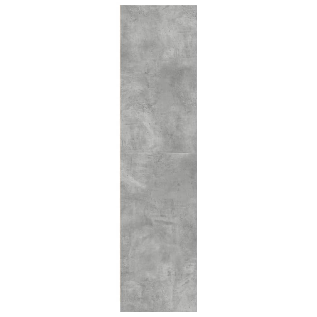 Szafa na ubrania, betonowa szara, 80 x 50 x 200 cm, wykonana z materiału drewnopochodnego z 4 półkami, do korytarza, sypialni, oszczędność miejsca do przechowywania ubrań i akcesoriów