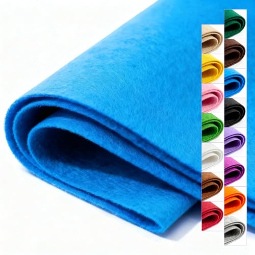 Image of Felt Fabric 36'' X 36'' Large Felt Sheets Stiff Craft Felt by The Yard for DIY Crafts Letter Coaster Flower Ornament Sewing Party Decoration Christmas Supplies Nonwoven (Blue)