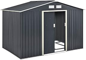 Juskys Metall Geräteschuppen Gerätehaus in anthrazit und 4 verfügbaren Größen