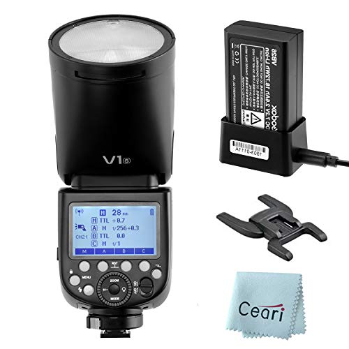 Godox V1-S TTL Round Head Flash Speedlite with 1/8000s HSS, 1.5 sec. Recycle Time, 2600mAh Lithium Battery, 10 Level LED Modeling Lamp for Sony DSLR Camera
