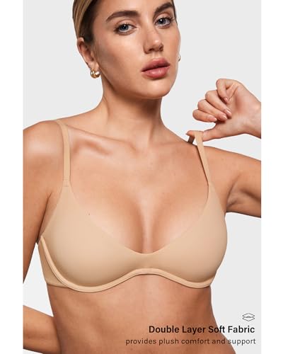 Image of INLYRIC Women's Inbarely Plus Plunge Bra - Unlined Underwire Sexy Demi Balconette Bras