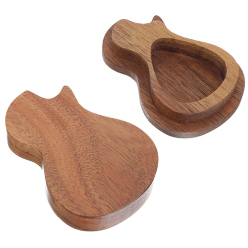 Kisangel Wooden Guitar Pick Storage Holder Compact Plectrum Container Case for Easy Organization Portability for Guitarists Music Lovers Lightweight Design