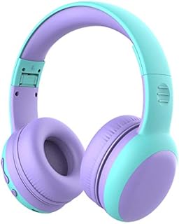 gorsun Bluetooth Kids Headphones with Microphone,Children's Wireless Headsets with 85dB Volume Limited Hearing Protection,Stereo Over-Ear Headphones for Boys and Girls (Purple)