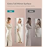 SONGMICS 55 Inches Tall Spacious Jewelry Cabinet, Jewelry Armoire with Light-Up Interior Mirror, Wall or Door Mounted Jewelry Storage Organizer, Lockable, Gift Idea, Cloud White UJJC032W01 - Image 3