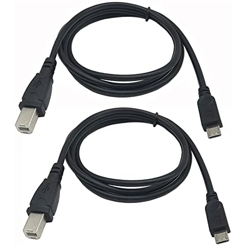 Traovien Micro USB to Printer Cable, 2PCS Micro USB 5pin Male to USB Type B Data and Charge Cable,Android Phone pc to Printer Cable Printer,Scanner,Electronic midi Piano,Etc.(1M/3.3Feet) Cover