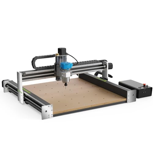 Axiscreat 5050 CNC Machine with Linear Rails Ball Screws on 3-Axis, 710W Trim Router Spindle Engraving Milling Machine for Wood Acrylic Aluminum Cutting