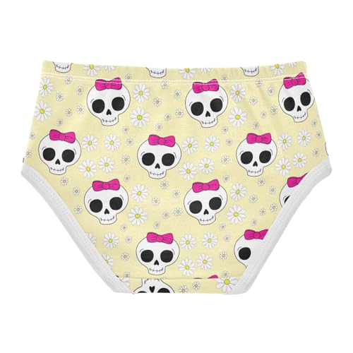 Joisal Cute Skulls Yellow Daisies Cute Panties Girl Toddlers Underwear Floral Cotton Designer Kids Briefs Undies 2t2