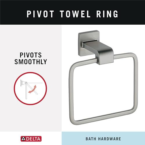 Image of Delta Hand Towel Holder | Square Stainless Steel Ring for Hanging Towels in Kitchen, Bathroom | Ara Accessories