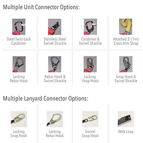 Image of Miller by Honeywell MiniLite 11-Foot Personal Fall Limiter with Snap Hook /Swivel Shackle & Snap Hook, 310 lb. Capacity (FL11-8-Z7 /11FT)
