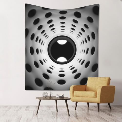 Tapisserie murale ultra douce tissu léger pois noir blanc déco murale salon et chambre
