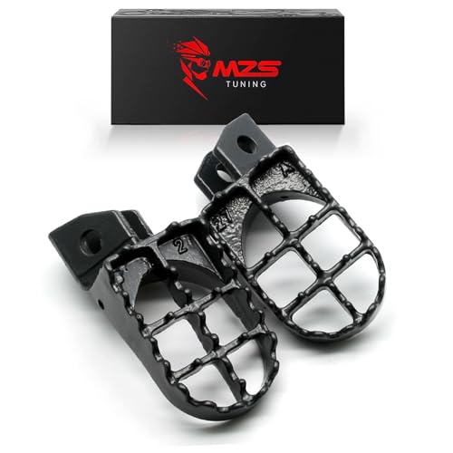 Image of MZS Dirt Bike Foot Pegs, Gray MX Heavy Cast Iron Metal Non-Slip Pedals
