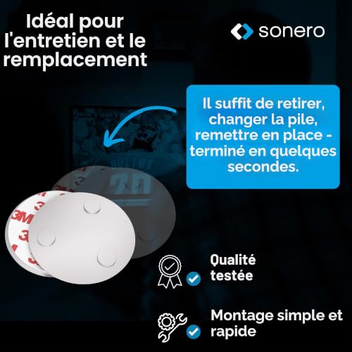 Sonero MH-070-03 Support Magnétique pour Détecteurs de Fumée (Détecteur de Monoxyde de Carbone et Autres Produits) Diamètre 70 mm Aimants Extra-forts, 3 Pièces – vue 7