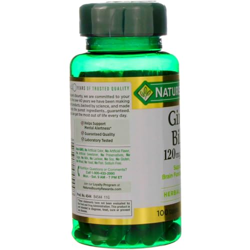 Nature's Bounty Ginkgo Biloba Capsule 120 mg 100 ea - Image 3