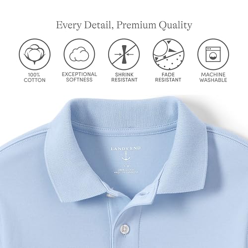 Image of Lands' End School Uniform Kids Short Sleeve Interlock Polo Shirt