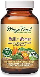 MegaFood Women's Multivitamin - Multivitamin Supplement with Iron, Biotin, Zinc, and Vitamins C, D3, B12, E, and More - Gluten-Free, Vegetarian & Made without Dairy & Soy - 120 Tabs (60 Servings)