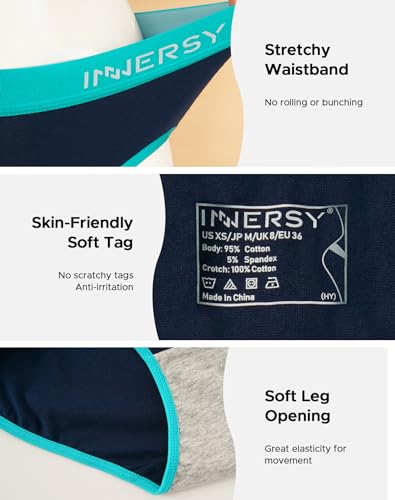 Image of INNERSY Womens Underwear Cotton Briefs Postpartum High Waisted Panties 5 Pack