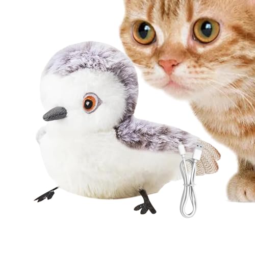 羽ばたく鳥の猫のおもちゃ、シミュレートされた鳴く鳥の猫のおもちゃ,活性化された子猫のおもちゃ | クリエイティブ電動猫おもちゃ、充電式猫運動おもちゃ、運動、家庭用