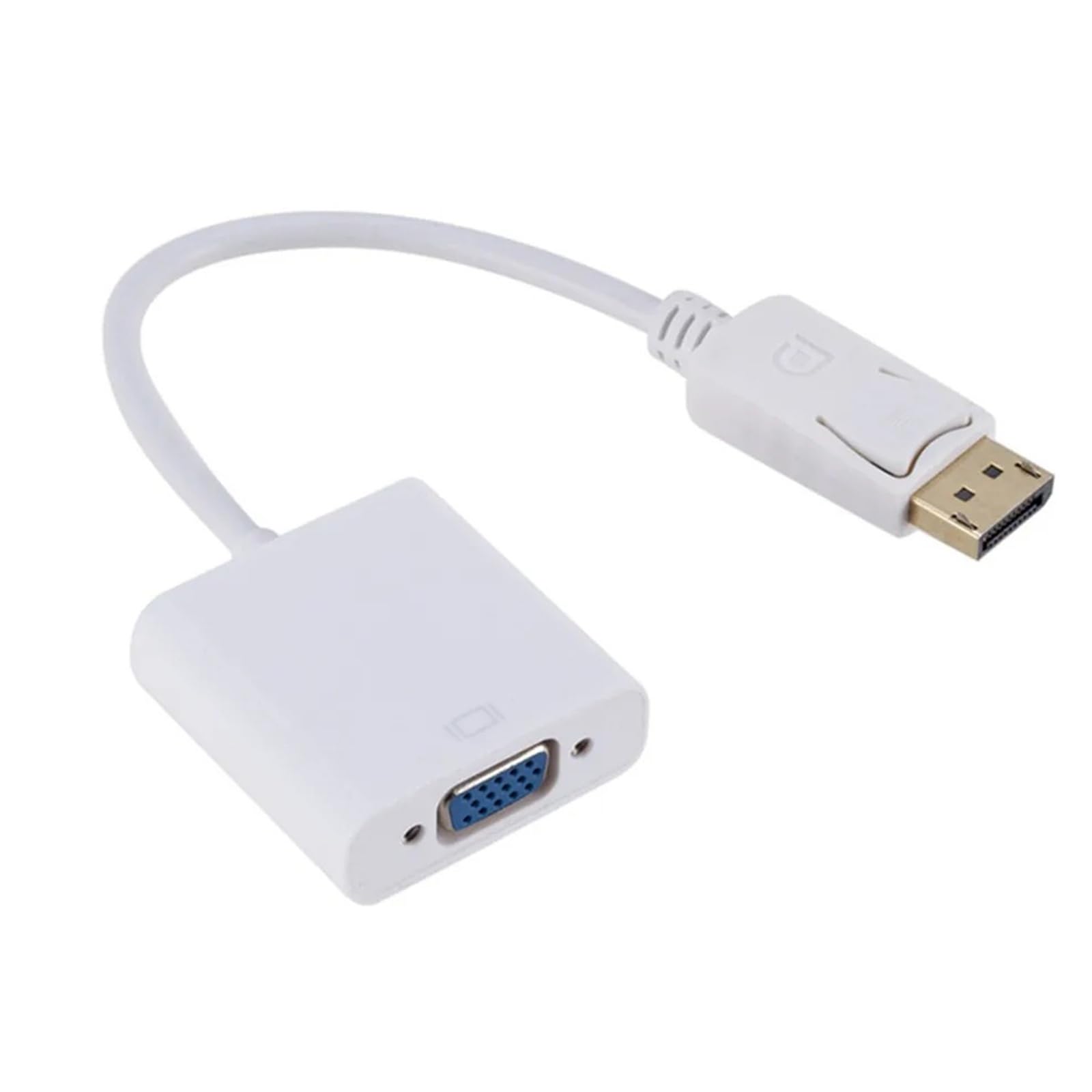 Adapter DP na VGA 1080P pozłacany do laptopa PC Monitor Projektor (DP na VGA biały)