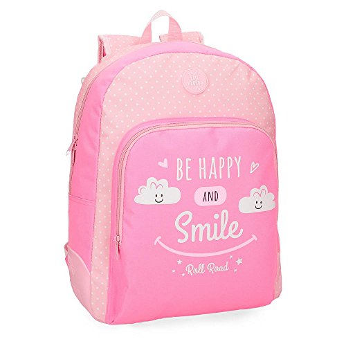 Roll Road Happy Mochila Escolar Rosa 33x44x13 5 cms Poliéster 19.6L