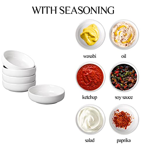 Delling 8 Pack Dipping Bowls Set, Ceramic Dipping Sauce Dishes, 3.5 Oz Soy Sauce Dish, Side Dish Bowls, Small Bowl/Dish For Bbq, Condiments, Appetizer, Dessert, Sushi, Party - White #TOP5