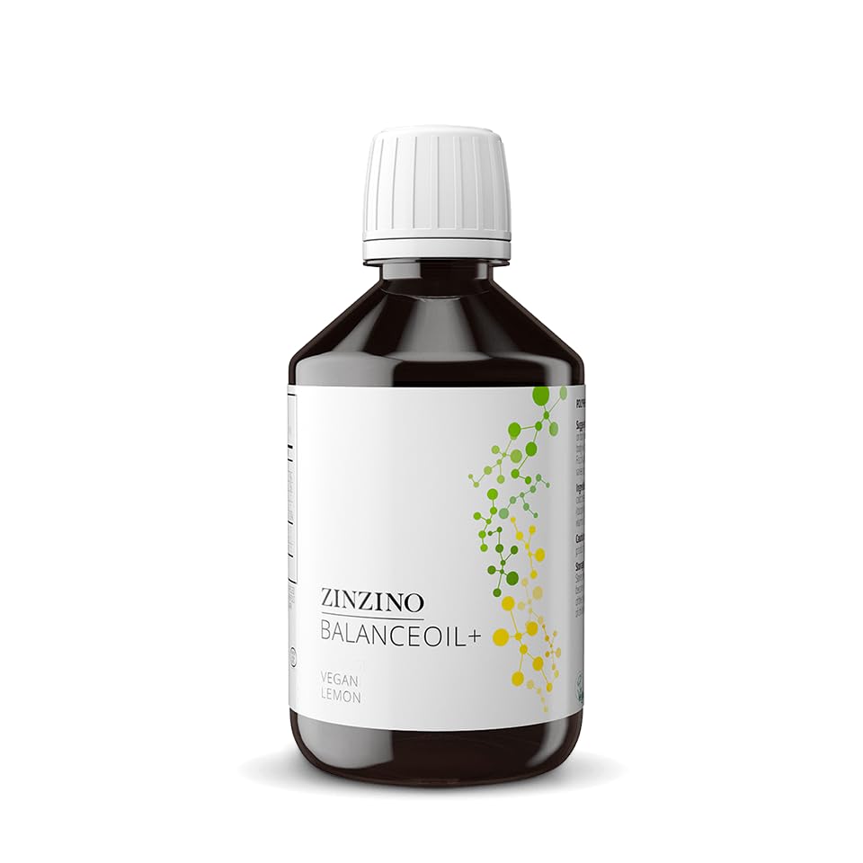 ZinZino BalanceOil+ Aceite de algas veganas con Omega-3 3046 mg, Omega-9, Vitamina D3, Tocoferol, DHA, EPA con aceite de semilla de langosta, 300 ml