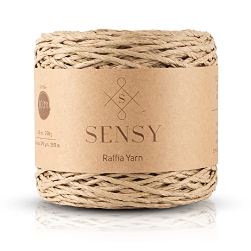 Sensy Premium Hilo de rafia de 274 yardas (natural)
