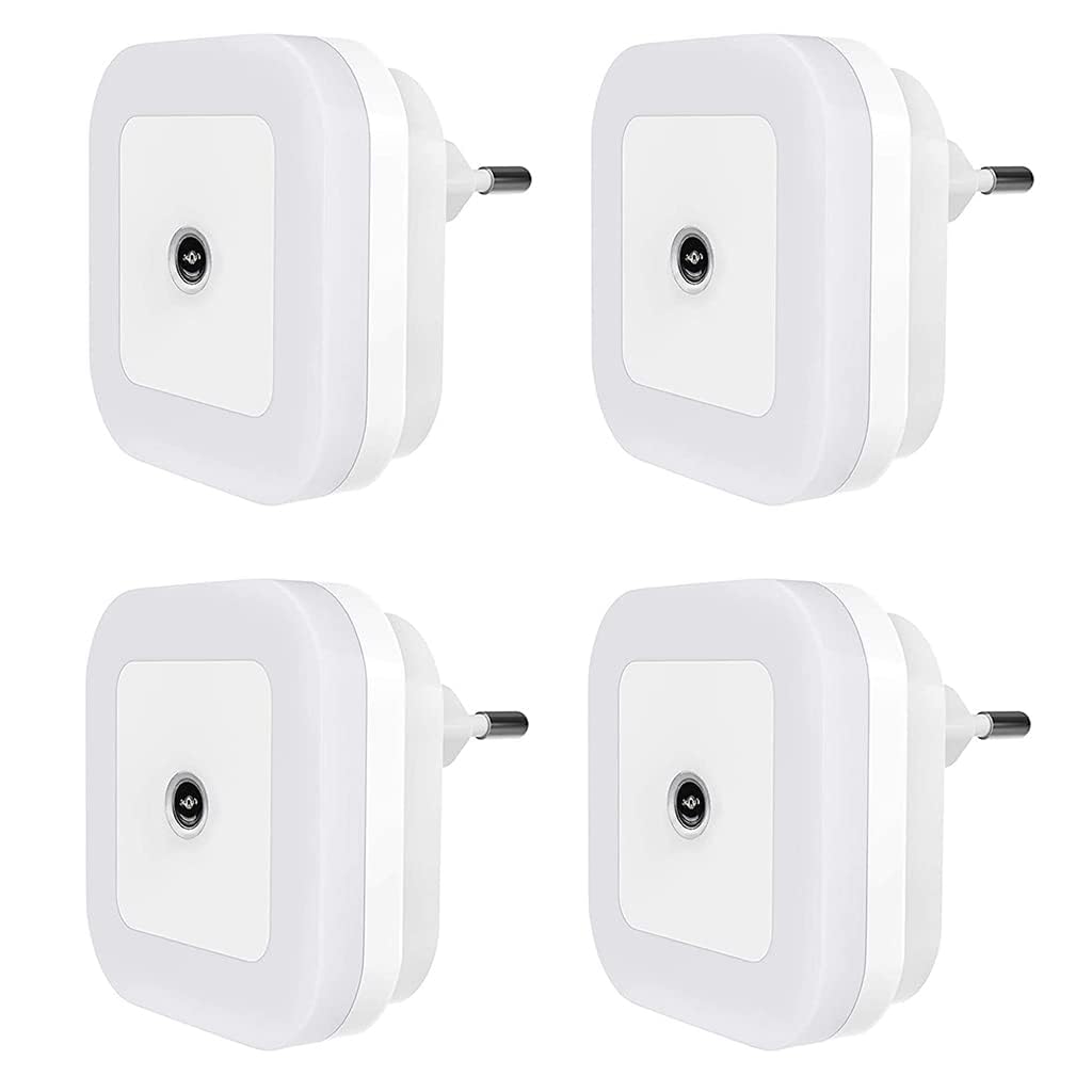 ketmart 0.5W Led Plug in Smart Night Lamp with Automatic Sensor LED Night Light Lamp, Daylight White, Plug(Pack_4)