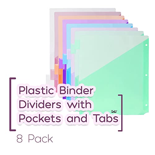Mr. Pen- Binder Dividers with Pockets and Tabs, 8 Pack, Pocket Dividers for 3 Ring Binder with Tabs, Binder Dividers with Pockets, Dividers with Pockets, Binder Divider, Plastic Dividers with Pockets 2 41gzvp9wRWL