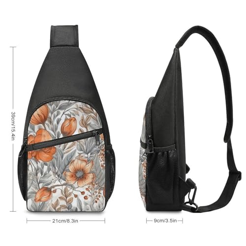 Morrales de hombro pequeños naranja y gris unisex miniatura 2