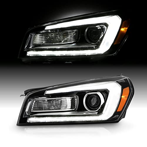AKKON - Fits 2013-2016 GMC Acadia 2017 Limited [Halogen Model Only] Projector Black Headlight Driver Left Replacement w/ [LED Tube] Parking