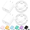 iPhone Charger Fast Charging,[MFi Certified] 2Pack 20W Type C Fast Charger Block with 6FT USB C to Lightning Cable Compatible for iPhone 14/13/12/11 Pro Max/Xs Max/XR/X,iPadï¼Whiteï¼