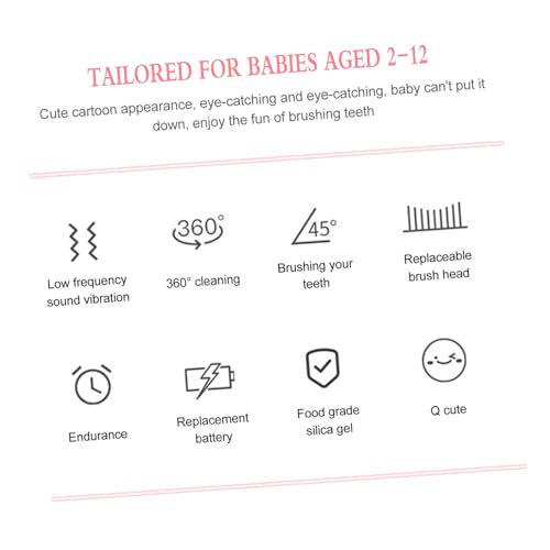 minkissy 1 Set Zahnbürste Kinderzahnbürste Vollautomatische Mundpflege U Förmige Elektrische Haushalts Rosa – Bild 8