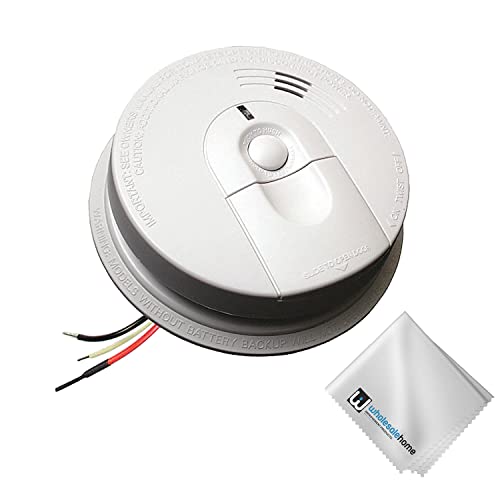 Kidde Smoke Detector Hardwired Smoke Alarm - Firex i4618 Fire Alarm with Battery Backup to Safely Protect You from Smoke and Fire, Wholesalehome Cloth Included