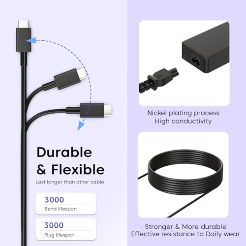 Image of 65W 45W USB C Lenovo Original ThinkPad Laptop Charger for T14 T15 T16 gen 1 gen 2 X1 Yoga L13 7i C740 Computer AC Power Adapter for ThinkPad T480 T490 P52s Chromebook 2nd Gen(with Power Cable)