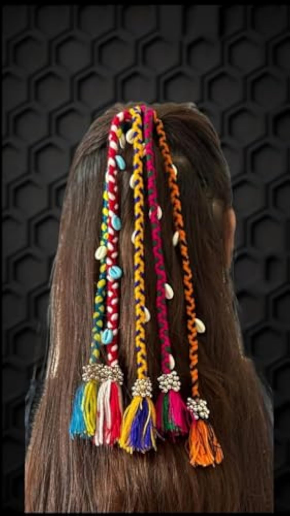 Navratri Look Hair Braids with Rubber Bands, Boho Accessories