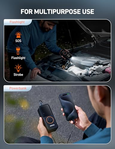 Image of AstroAI L4 Cordless Tire Inflator Portable Air Compressor, 150PSI Portable Air Pump for Car Tires, Battery Electric Tire Pump with Pressure Gauge, Ultra-Fast Inflation for Cars,Motorcycles,Bikes,Balls