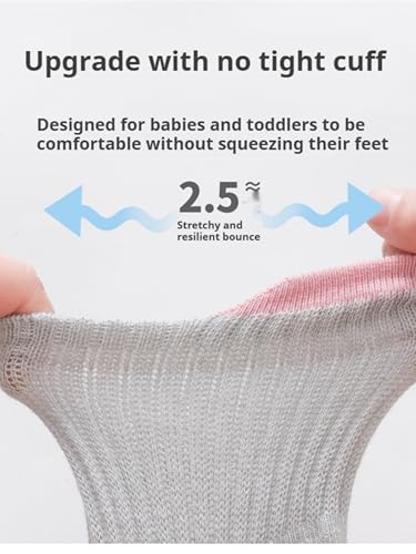 Baby Non-Skid Socks Toddler Non Slip Crew Socks with Grips Anti-Slip Socks for Infants Girls Boys 9 Packs4