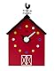 KOOKOO RedBarn (groß), Bauernhaus Uhr mit 12 Tierstimmen, einem Hahn und Einer drehenden Wetterfahne