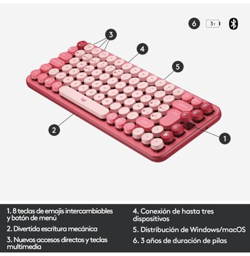 POP Keys Tastiera Meccanica Wireless con Tasti Emoji Personalizzabili, Layout Spagnolo QWERTY - Heartbreaker - Tastiera gaming - Immagine 6