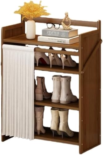 SLLS �܂肽���� �V���[�Y���b�N �|�� �h�o�J�[�e���t�� �g�ݗ��ĕs�v �ȃX�y�[�X �R���p�N�g �C���[ ���� ���� �L�� �p (4�i 50cm �u���E�� �V���[���b�N)