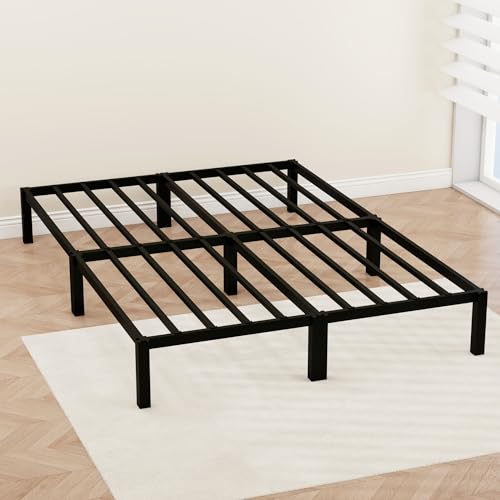 Consejos para Comprar Colchones y bases del mes. 49 Base Cama Matrimonial 190×135×25cm, Diseño Sin Tornillos, Base de Cama de Metal Resistentes y Duradero Marco de Cama Espacio de Almacenamiento Debajo, No Necesita Somier,...