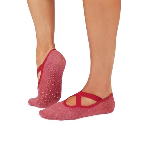Image of TAVI Chloe Pilates Socks with Grips for Women | Non-Slip Grip Socks for Women, Patented Grip Sole Design, Soft Organic Cotton, Arch Support, Use for Yoga, Barre, Lagree