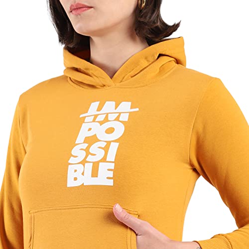 Image of PINACOLADA Women's Cotton Solid Printed Sweatshirt with Hoodie, Regular Fit for Casual Wear Full Sleeve Sweatshirt Crafted with Comfort Fit and High-Performance for Everyday Wear