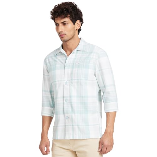 Image of Being Human Grey Slim Straight Fit Regular Collar Long Sleeves Men's Shirt Clothing