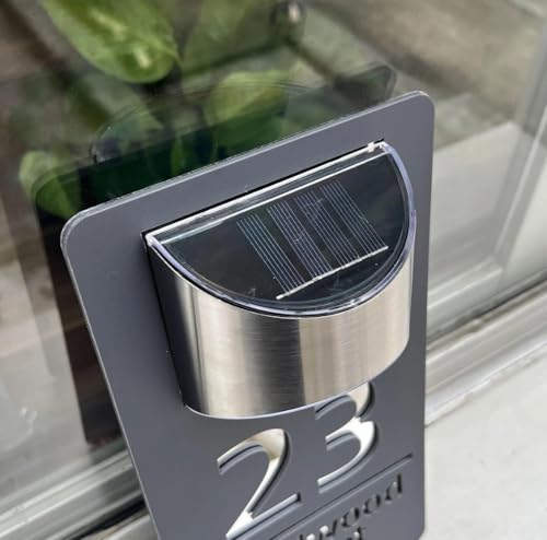 Panneau numéro de maison solaire LED éclairage extérieur adresse