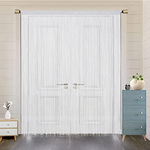 Rideau fils blanc 200x200 pour masquer un vis-à-vis de fenêtre avec élégance
